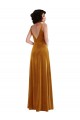 V-Neck Long Stretch Velvet Gold Sleeveless Semi Formal Evening Dress / Prom Dress / Bridesmaid Dress Darwin