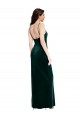 Square Neck Long Stretch Velvet Dark Green Sheath Sleeveless Prom Dress / Bridesmaid Dress Darwin