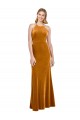 High Neck Long Stretch Velvet Gold Sleeveless Formal Evening Gown / Prom Dress / Bridesmaid Dress Darwin