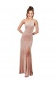 One Shoulder Long Stretch Velvet Pink Sleeveless Black Tie Evening Gown / Prom Dress / Bridesmaid Dress Darwin
