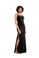 Cowl Neck Long Stretch Velvet Black Sleeveless Black Tie Evening Gown / Prom Dress / Bridesmaid Dress Darwin
