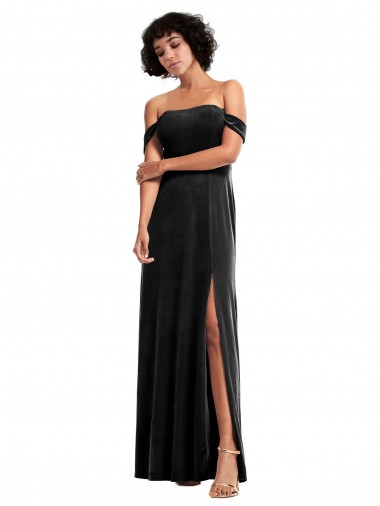 Strapless Long Stretch Velvet Black Sleeveless Formal Evening Gown / Prom Dress / Bridesmaid Dress Darwin