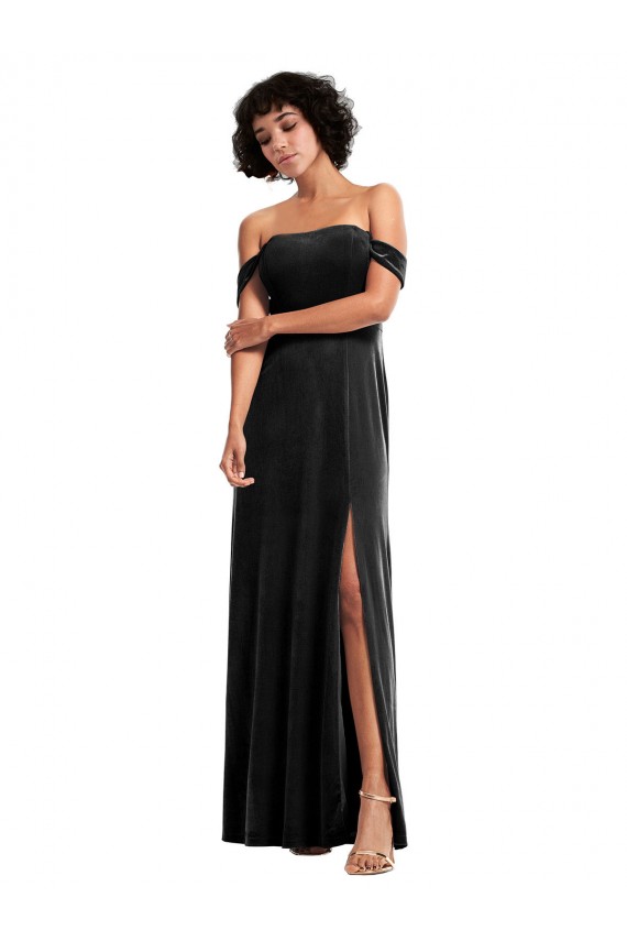 Strapless Long Stretch Velvet Black Sleeveless Formal Evening Gown / Prom Dress / Bridesmaid Dress Darwin