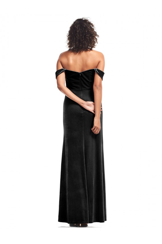 Strapless Long Stretch Velvet Black Sleeveless Formal Evening Gown / Prom Dress / Bridesmaid Dress Darwin