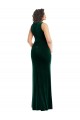 Square Neck Long Stretch Velvet Dark Green Sleeveless Semi Formal Evening Dress / Prom Dress / Bridesmaid Dress Darwin