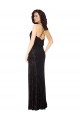 Cowl Neck Long Floral Velvet & Stretch Velvet Black Sleeveless Bridesmaid Dress Darwin