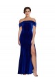 Off the Shoulder Long Stretch Velvet Royal Blue Sleeveless Formal Evening Gown / Prom Dress / Bridesmaid Dress Darwin