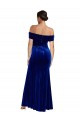 Off the Shoulder Long Stretch Velvet Royal Blue Sleeveless Formal Evening Gown / Prom Dress / Bridesmaid Dress Darwin