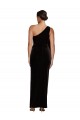 One Shoulder Long Stretch Velvet Black Sleeveless Formal Evening Gown / Prom Dress / Bridesmaid Dress Darwin