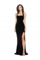 High Neck Long Stretch Velvet Black Sleeveless Semi Formal Evening Dress / Prom Dress / Bridesmaid Dress Darwin