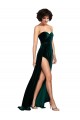 Sweetheart Sweep Train Stretch Velvet Dark Green Sleeveless Semi Formal Evening Dress / Prom Dress / Bridesmaid Dress Darwin