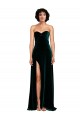 Sweetheart Sweep Train Stretch Velvet Dark Green Sleeveless Semi Formal Evening Dress / Prom Dress / Bridesmaid Dress Darwin